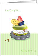 just for you, Happy Birthday, cake card