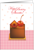 Happy Birthday, sweetie, cake card