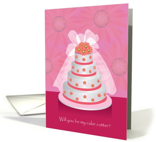 will you be my cake cutter, pink, gerbera card (810770)