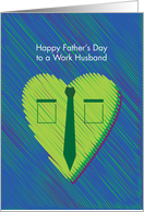 happy father’s day to work husband, love shape, tie card