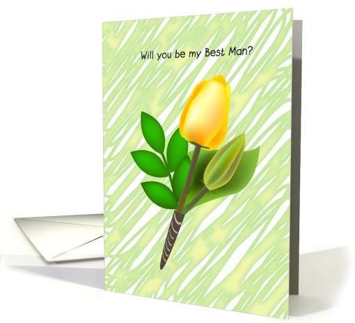 will you be my best sman, yellow tulip, boutonniere card (813280)