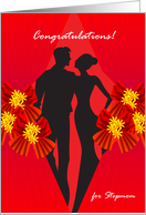 congratulations for stepmom, couple, ribbon card