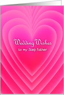 wedding wishes, step father, pink love shape card