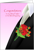 congratulations for step father, boutonniere, card
