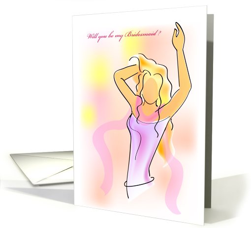 will you be my bridesmaid, girl, pink card (814756)
