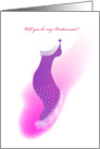 will you be my bridesmaid, dress, violet card