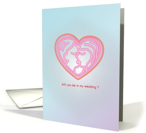 will you be in my wedding, couple, kissing card (815128)