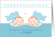 congratulations on becoming great grandparents to twin boys card