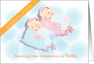 congratulations on becoming great grandparents to twins, boy & girl card