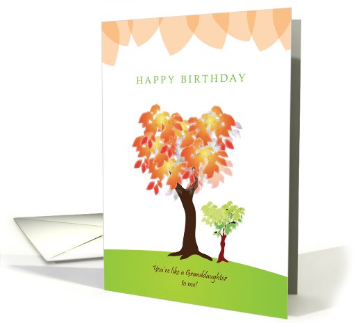 happy birthday, like a granddaughter to me, tree card (818585)