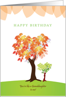 happy birthday, like a granddaughter to me, tree card