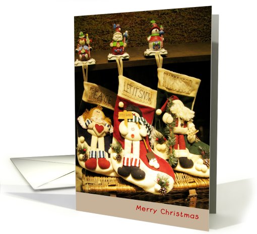 merry christmas, stocking, snowman, Santa card (822051)