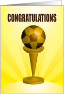 congratulations, soccer ball, award card