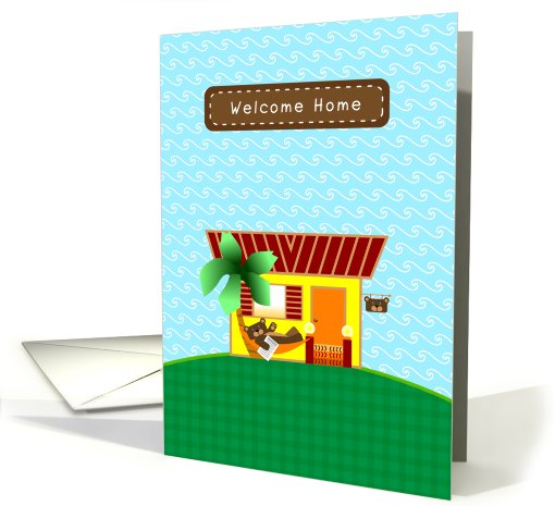 Welcome Home, brown bear, summer camp card (828081)