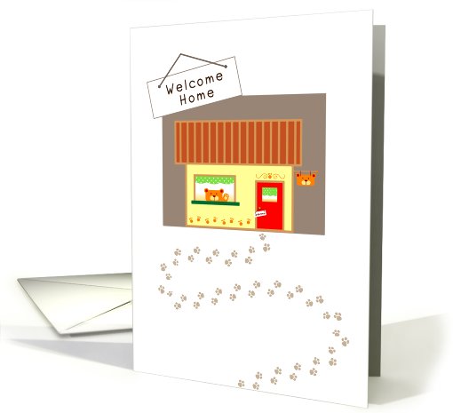 Welcome Home, house, bear card (828096)