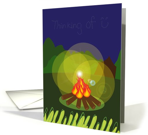 thinking of you, camp, fire card (828484)