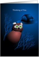 thinking of you, owl, summer camp card