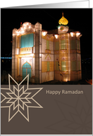 Happy Ramadan, mosque, lighting card