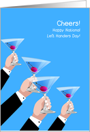happy national left handers day, cheers!, toast card