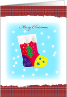 merry christmas, stocking card