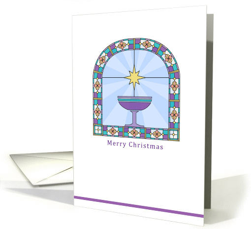merry christmas, stained glass window, cup card (831614)