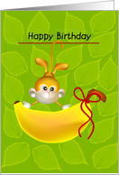 happy birthday, monkey card