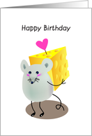 happy birthday, mouse card
