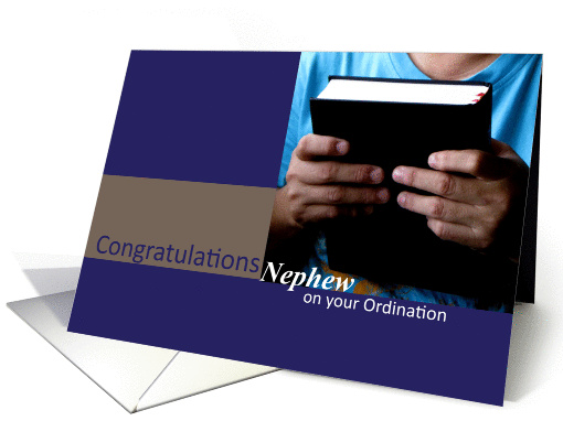 congratulations, nephew, ordination, bible card (841560)