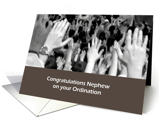 congratulations, nephew, ordination, people's hand card (841573)