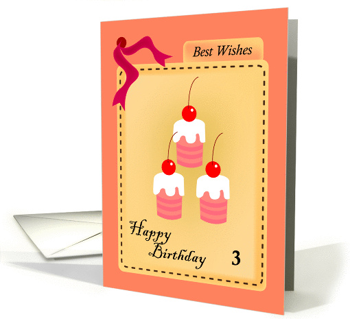 happy birthday, cupcake, 3 card (842143)