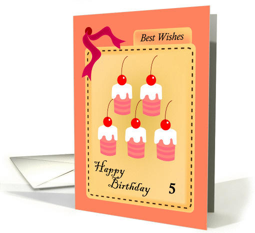 happy birthday, cupcake, 5 card (842145)