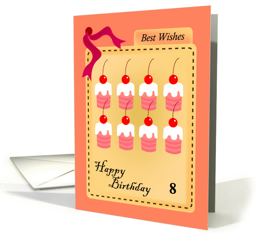 happy birthday, cupcake, 8 card (842148)