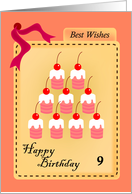happy birthday, cupcake, 9 card