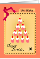 happy birthday, cupcake, 10 card