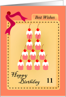 happy birthday, cupcake, 11 card