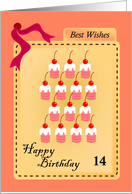 happy birthday, cupcake, 14 card