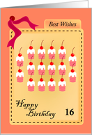 happy birthday, cupcake, 16 card