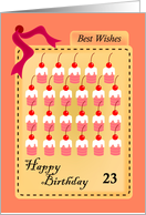 happy birthday, cupcake, 23 card