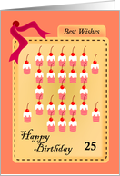 happy birthday, cupcake, 25 card