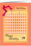 happy 79th birthday, cupcakes with cherries card