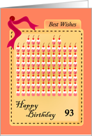 happy 93rd birthday, cupcakes with cherries card