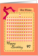 happy 97th birthday, cupcakes with cherries card