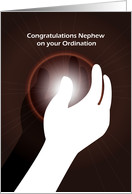 congratulations, nephew, ordination, hands up card
