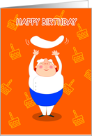 happy birthday, chef, cake card
