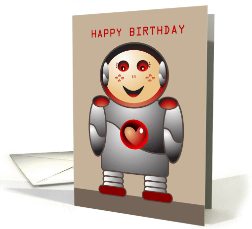happy birthday, robot, boy card (851362)
