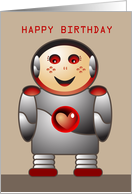 happy birthday, robot, boy card