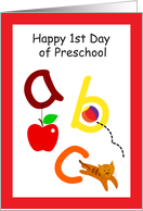 1st Day of preschool, ABC card