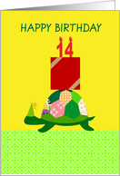 happy birthday, turtle, 14 card