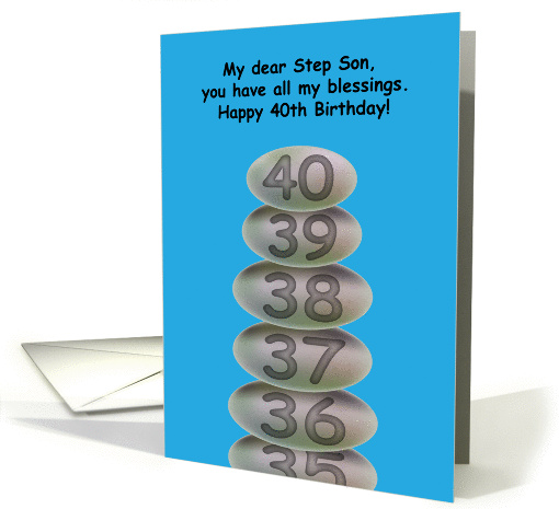 happy 40th birthday, step son card (856779)