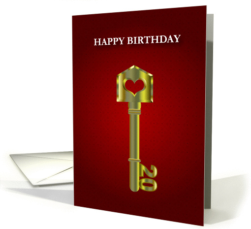 happy 20th birthday, key card (856789)